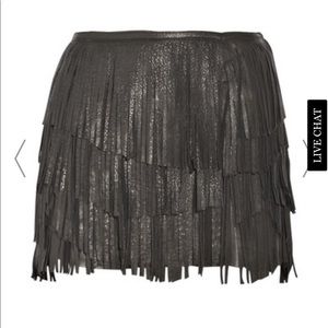 Isabel Marant Katell Fringed Leather Mini Skirt 1